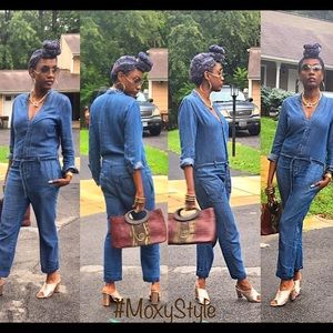 Free People Denim Jumpsuit